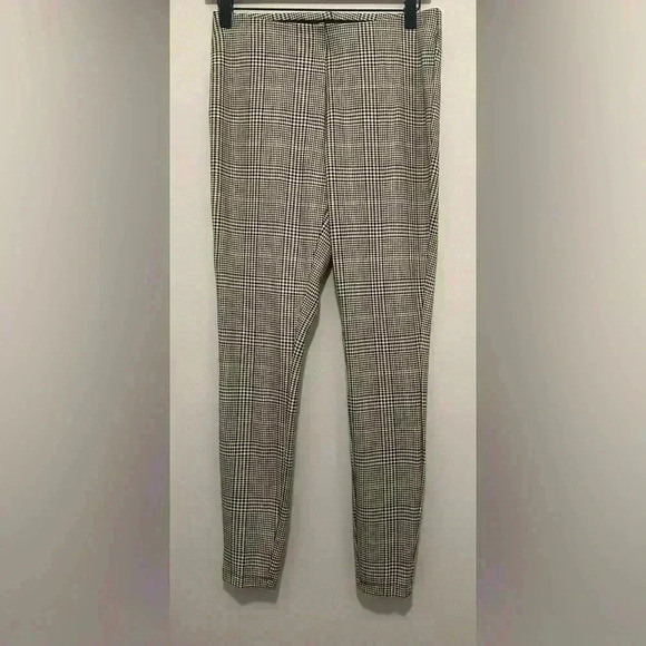 Jules & Leopold Pants - Jules & Leopold Stretch Plaid Pants/Leggings, Size Medium, Brown/Tan/Cream